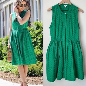 COPY - J. Crew Factory Eyelet Sleeveless Shirt Dress Green Cotton Size L